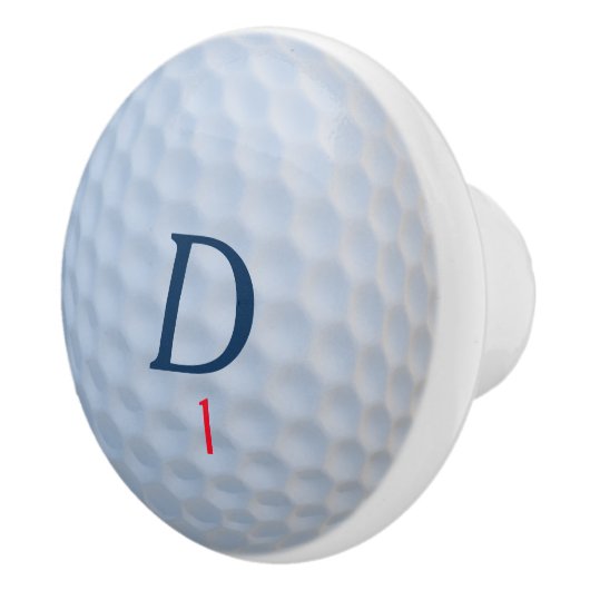 Aangepaste Golfers Monogram Golf Ball Cabinet Knob Keramische Knop (Rechts)