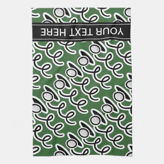 Aangepaste golfhanddoek met golfballpatroon theedoek (Verticaal)