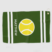 Aangepaste golfhanddoek met naam en tennisbal logo (Horizontaal)