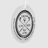 Aangepaste golfhole in één slag Retro zwart-wit Ornament (voorkant)