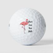 Aangepaste golfhumor Roze Flamingo Golfballen (Voorkant)