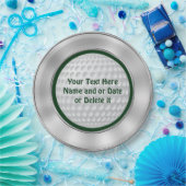 Aangepaste Golfpapieren Borden met zilver, groen Papieren Bordje (Feest)