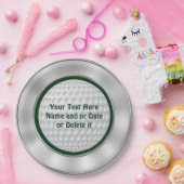 Aangepaste Golfpapieren Borden met zilver, groen Papieren Bordje (Feest)