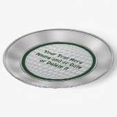 Aangepaste Golfpapieren Borden met zilver, groen Papieren Bordje (Gekanteld)