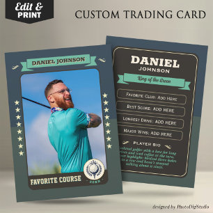 Aangepaste golfruilkaart, gepersonaliseerde golfer contactkaartje
