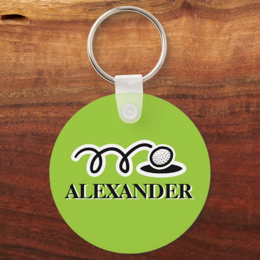 Aangepaste golfsleutelhanger met aangepaste naam sleutelhanger (Voorkant)