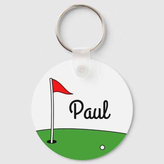 Aangepaste golfsleutelhanger met groen design sleutelhanger (Voorkant)