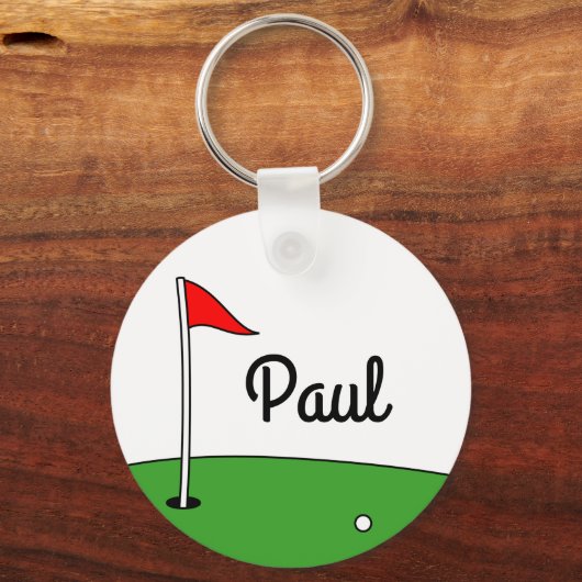 Aangepaste golfsleutelhanger met groen design sleutelhanger (Voorkant)