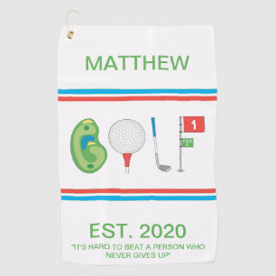 Aangepaste golfspeler Naam beste Inspirerend offer Golfhanddoek