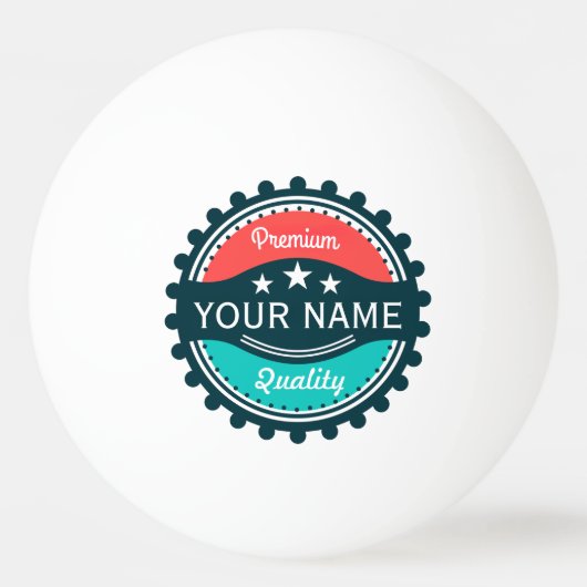 Aangepaste golfspeler naam rood groen pingpongbal (Voorkant)