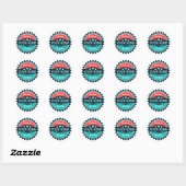Aangepaste golfspeler naam rood groen ronde sticker (Vel)