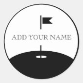 Aangepaste golftekst ronde sticker (Voorkant)