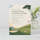 Aangepaste golftoernooi uitnodiging (Staand voorkant)