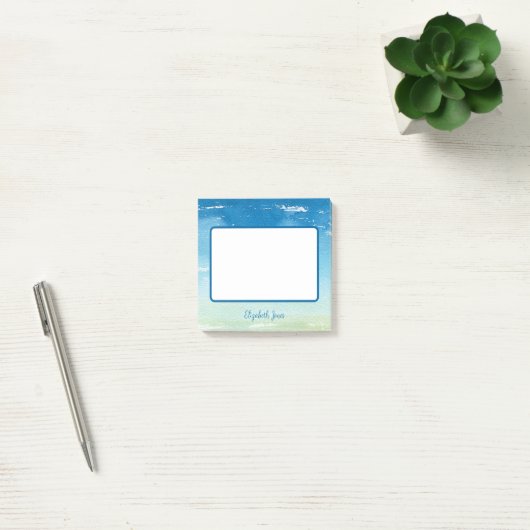 Aangepaste golven voor blauwe hemelzee post-it® notes (Kantoor)