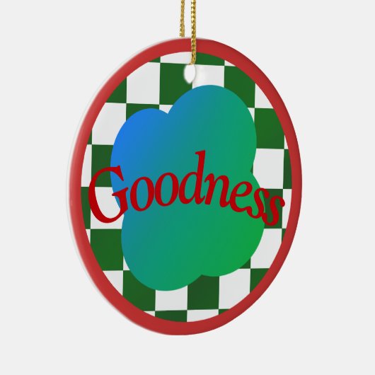Aangepaste Goodness Ornament – Groen Schaken & Blo (Rechts)