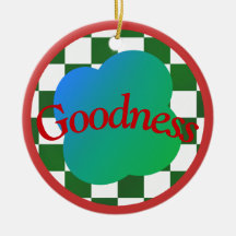 Aangepaste Goodness Ornament – Groen Schaken & Blo