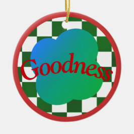 Aangepaste Goodness Ornament – Groen Schaken & Blo