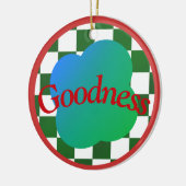 Aangepaste Goodness Ornament – Groen Schaken & Blo (Links)