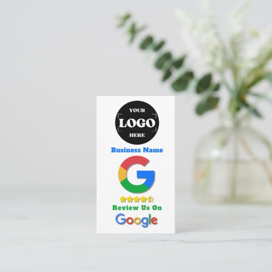 Aangepaste Google Review Business Logo QR Code Lin Visitekaartje (Staand voorkant)