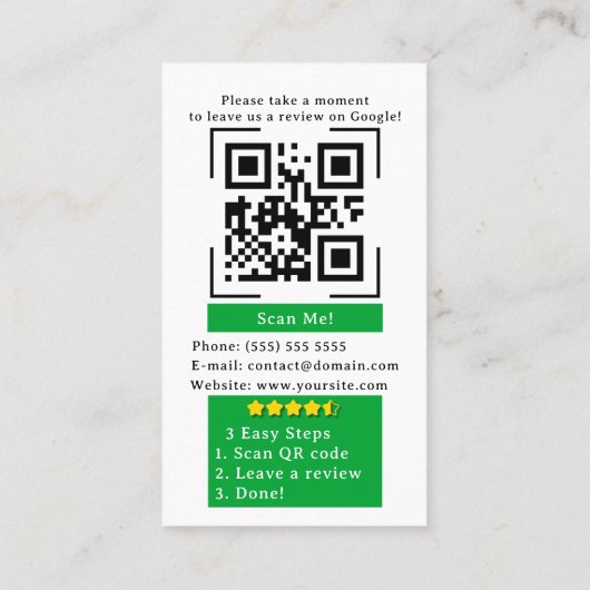Aangepaste Google Review Business Logo QR Code Lin Visitekaartje (Achterkant)