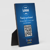 Aangepaste Google Review QR Code Zakelijk Blauw Pl Fotoplaat (Zijkant)