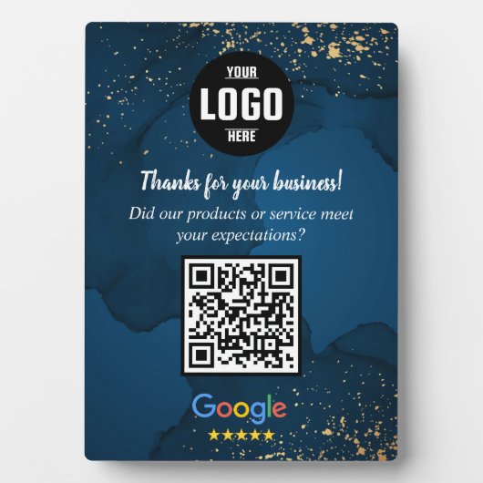 Aangepaste Google Review QR Code Zakelijk Plaque Fotoplaat (voorkant)