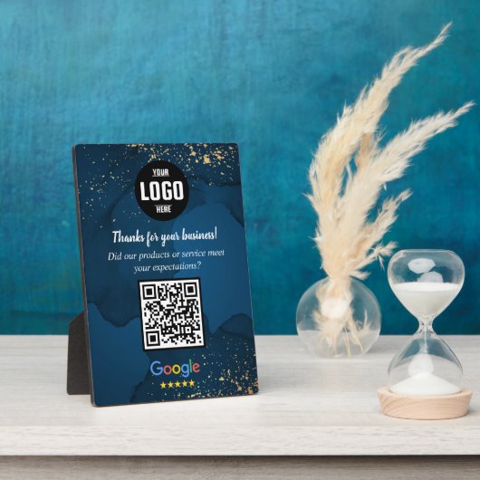 Aangepaste Google Review QR Code Zakelijk Plaque Fotoplaat (Zijkant)
