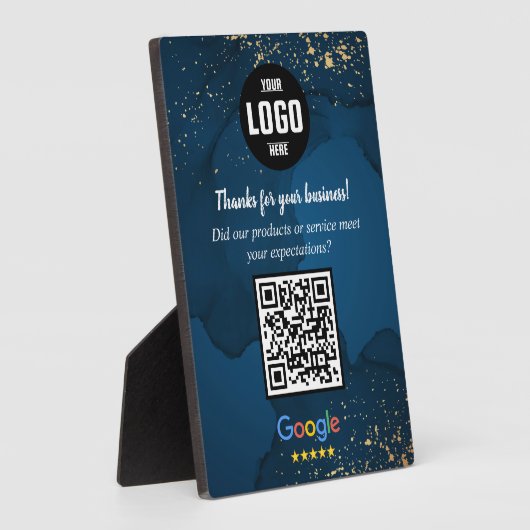 Aangepaste Google Review QR Code Zakelijk Plaque Fotoplaat (Zijkant)
