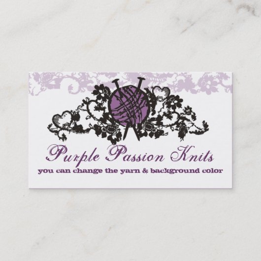 aangepaste gothic breinaalden garen visitekaartje (Voorkant)