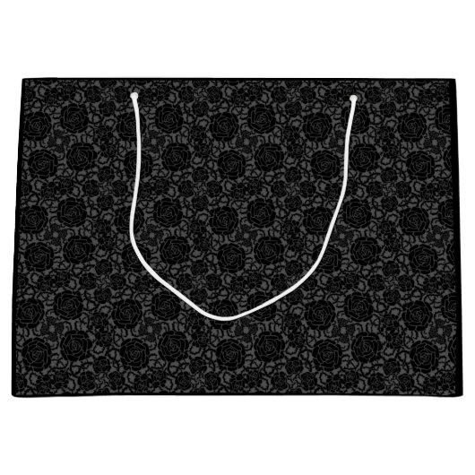 Aangepaste Gothic donkere Rozen zwart/grijs flesse Groot Cadeauzakje (Voorkant)