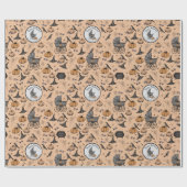 Aangepaste Gothic Sinaasappel Baby Carriage Hallow Cadeaupapier (Vlak)