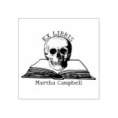 Aangepaste gothische schedel Ex Libris bibliotheek Rubberstempel (Afrduk)