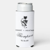 Aangepaste Gotische bruiloft tot de dood doen ons  Seltzer Blikjeskoeler (Seltzer Achterkant)