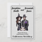 Aangepaste Gotische Halloween bruiloft Kaart (Voorkant)