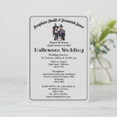 Aangepaste Gotische Heks & Warlock Hallowedding Kaart (Staand voorkant)