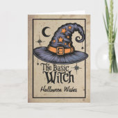 Aangepaste gotische typografie Halloween Witch Kaart (Voorkant)