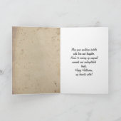 Aangepaste gotische typografie Halloween Witch Kaart (Binnen)