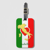 Aangepaste Goud Italië Kaart Italiaanse vlag Bagagelabel (Voorkant (verticaal))