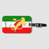 Aangepaste Goud Italië Kaart Italiaanse vlag Bagagelabel (Voorkant (horizontaal))
