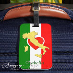 Aangepaste Goud Italië Kaart Italiaanse vlag Bagagelabel<br><div class="desc">Laat je liefde voor Italië zien met ons prachtige, gouden Italiaans kaart Bagagelabel, dat de essentie van dit prachtige land inkapselt met een Italiaans vlagontwerp. Vakkundig gemaakt door Mylini Design, bekend om hun aandacht voor detail en superieur vakmanschap. Dit bagagelabel is niet alleen een accessoire, het is een statement. Gemaakt...</div>