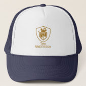 Aangepaste Goud Modern Golf Trucker Pet (Voorkant)