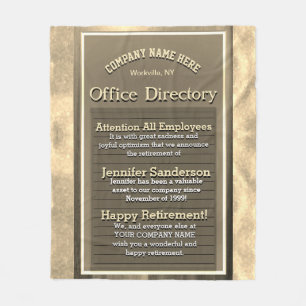 Aangepaste  Goud Pensioen Teken Fleece Deken