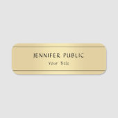 Aangepaste goudblik Rendy Moderne Sjabloon Rechtho Naamplaatje (Voorkant)
