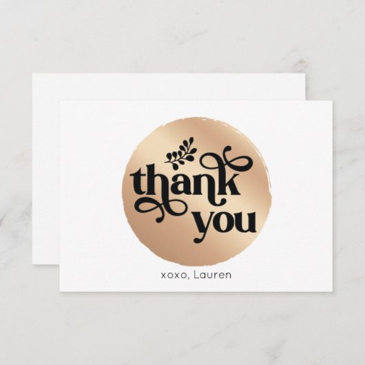 Aangepaste goudcirculatie Hartelijk dank Bedankkaart (Voorkant / Achterkant)