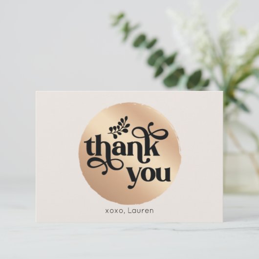 Aangepaste  goudcirculatie Hartelijk dank Bedankkaart (Staand voorkant)