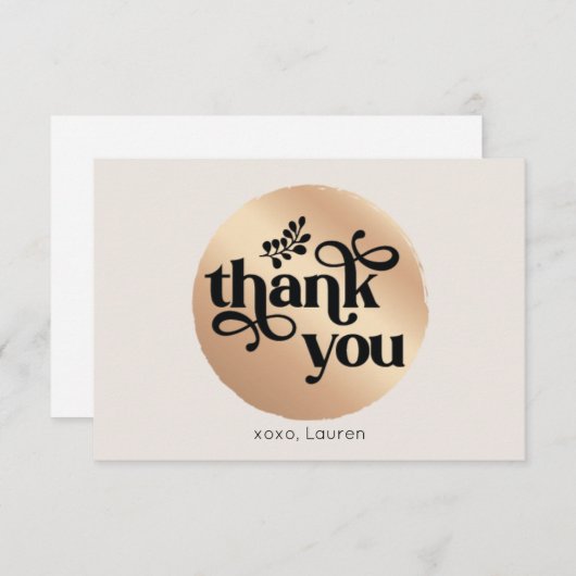 Aangepaste  goudcirculatie Hartelijk dank Bedankkaart (Voorkant / Achterkant)