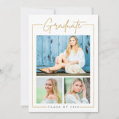 Aangepaste gouden Afstuderen aankondiging (Voorkant)