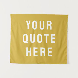 Aangepaste gouden banner gepersonaliseerde uw offe wandkleed