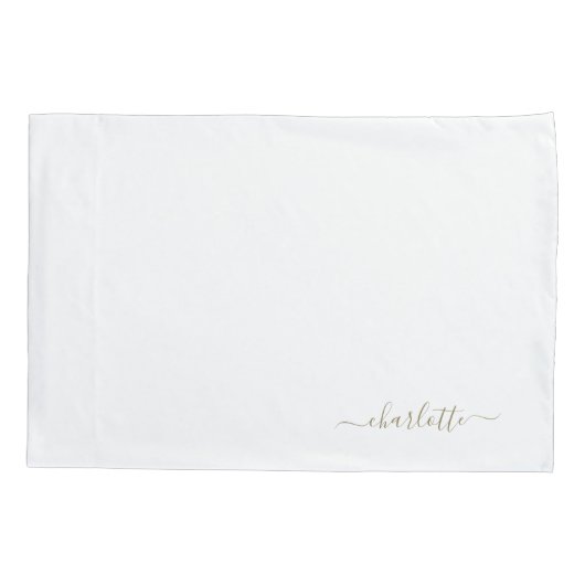 Aangepaste gouden bed kussen kussensloop (Achterkant)