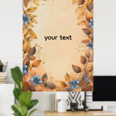 Aangepaste gouden bladeren is een populaire wand  poster (Thuiskantoor)